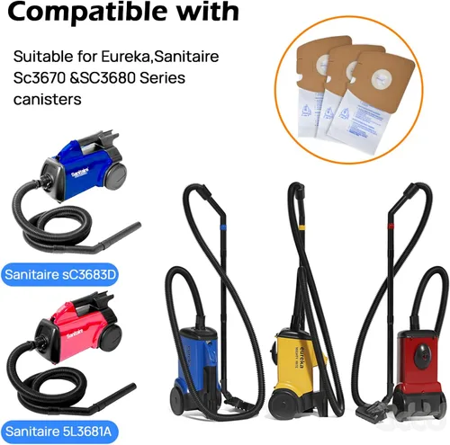 Miniatura 2 de Paquete de 8 bolsas de vacío estilo MM para aspiradoras Eureka Mighty Mite 3670 y 3680 – Reemplaza piezas 60295, 60295A, 60295B, 60295C, 60296