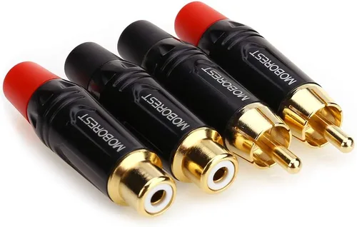 Miniatura 5 de Moborest - Adaptador de conectores RCA de audio/phono, chapado en oro