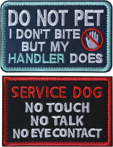 Miniatura 20 de 10 Piezas de Emblema de Servicio para Perros K9 "Por Favor No Me Acaricien" en Entrenamiento Sin Tocar Insignia Completa Bordada para Arnés