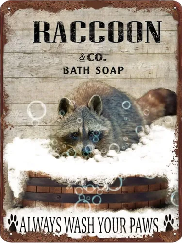 Miniatura 8 de Cartel de metal divertido de jirafa para baño, diseño retro de cabra para pared, póster de inodoro con texto "Wash Your Hooves", letrero de hojalata