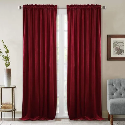 StangH - Cortinas de terciopelo rojo navideño de 96 pulgadas: paneles de ventana grandes resistentes para oscurecer la habitación y mejorar la