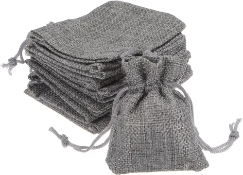 Miniatura 7 de HARFINGTON 10 bolsas pequeñas de arpillera con cordón, bolsa de regalo de 5 x 7 pulgadas, bolsas de joyería para regalos de fiesta de boda, regalos
