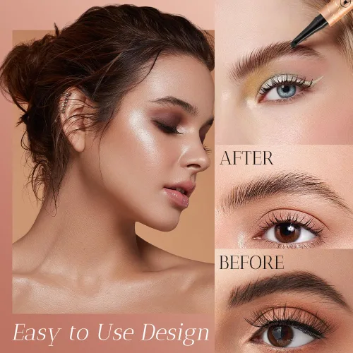 Miniatura 3 de Lápiz de cejas Microblading, 3D resistente al agua, 4 puntas, microblading para cejas, maquillaje de cejas con relleno de huecos, maquillaje
