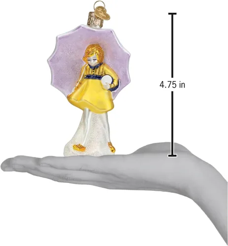 Miniatura 5 de Old World Christmas Morton Umbrella Girl - Adorno de cristal soplado para árbol de Navidad, decoración navideña hecha a mano, colección de cocina