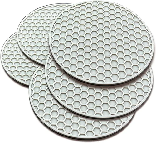 Miniatura 16 de TENOC Alfombrillas Trivet de Silicona Antideslizantes, Resistentes al Calor y que Atrapan Agua para Vasos de Agua y Tazas de Té y Tazas de Café