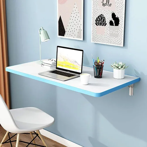 Miniatura 11 de Mesas plegables, banco de trabajo plegable para montar en la pared, mesa de madera montada en la pared, soporte resistente, mesa de pared estable