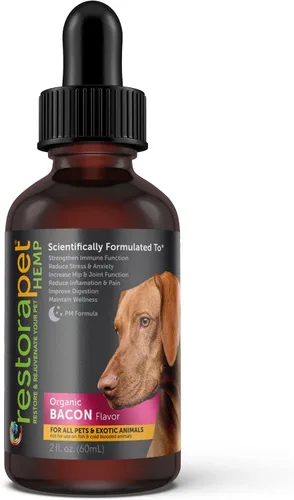 RestoraPet PM Formula Aceite orgánico de bienestar para perros y gatos 600 mg gotas líquidas antiinflamatorias que promueven el alivio del dolor