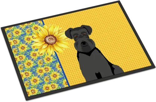 Miniatura 68 de Caroline's Treasures WDK5313MAT Airedale Terrier - Tapete para puerta delantera de 18 x 27 pulgadas, diseño de girasoles de verano, para entrada