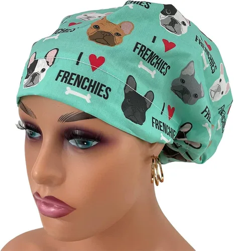 Miniatura 4 de Gorra de estilo europeo sin cinta I Love Bulldogs franceses. Sombrero de frotar para mujeres y hombres Gorra de trabajo con soporte. Sombreros