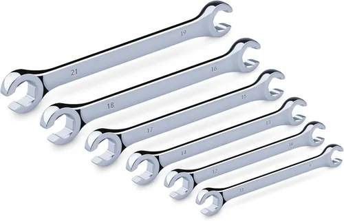 Miniatura 2 de EFFICERE Juego de 6 llaves métricas de doble extremo con estante, tamaño 9, 10, 11, 12, 13, 14, 15, 16, 17, 18, 19, 0.827 in, acero Cr-V, cabeza