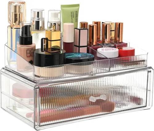 Miniatura 13 de ZHIAI Organizador Cosmético Apilable, Organizador Cosmético de Acrílico para Cómoda, Tocador, Gabinete de Cocina, Baño, Debajo del Fregadero