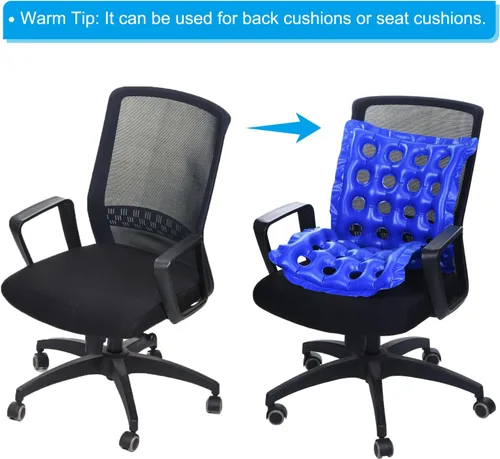 Miniatura 5 de PATIKIL Cojín de asiento inflable, almohadilla portátil para silla transpirable, cojín de asiento para sillas de ruedas, sillas de oficina