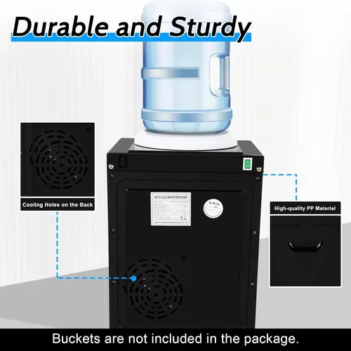 Miniatura 3 de Dispensador de agua para botella de 5 galones, dispensador de agua para encimera, dispensador de enfriador de agua caliente y fría con 3 ajustes