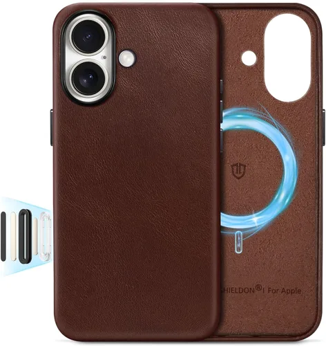 Miniatura 44 de SHIELDON Funda de cuero genuino para iPhone 17 Pro Max de 6.9 pulgadas 2025, [botón de la cámara actualizado], compatible con Magsafe, carga Azul