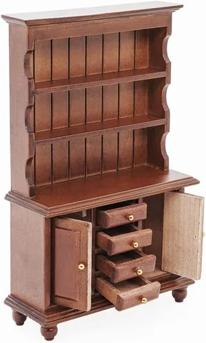 Miniatura 5 de Odoria 1/12 - Muebles en miniatura para casa de muñecas, color marrón