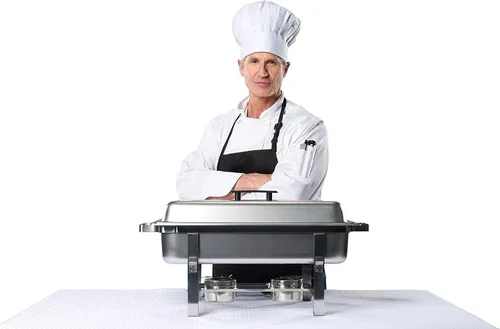 Miniatura 3 de TigerChef - Calentador de alimentos – Platos de acero inoxidable – Juego de bufé de platos de roce – Juegos de calentador de bufé y calentador