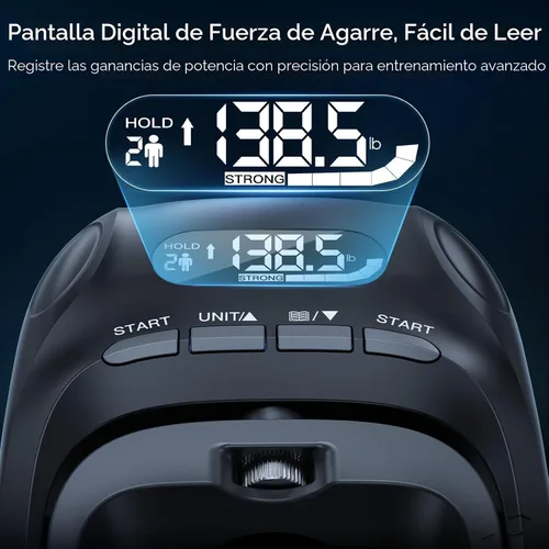 Miniatura 2 de FitBeast Set de prueba de fuerza de agarre con herramientas para fortalecer las manos – Rastrea el progreso, desarrolla la fuerza y apoya la Negro