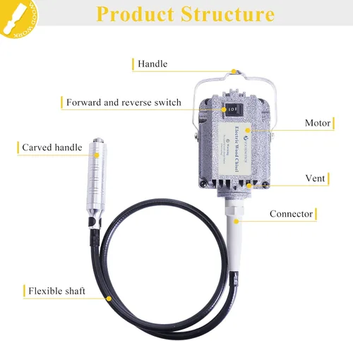 Miniatura 2 de YUCHENGTECH Herramienta giratoria de eje flexible, amoladora de eje flexible, herramienta rotativa, cincel eléctrico, herramientas eléctricas