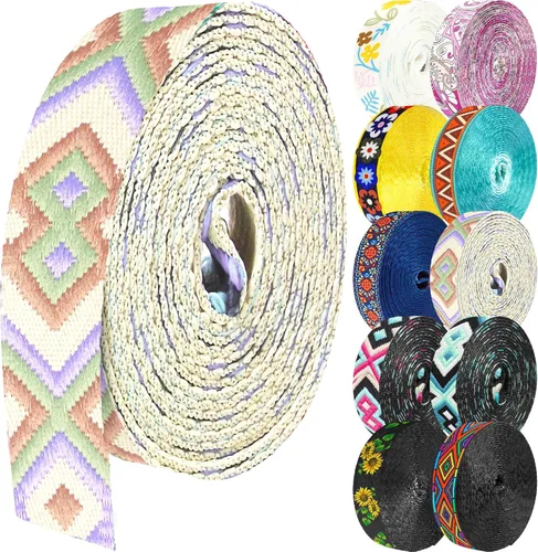 Miniatura 56 de 1.5 pulgadas Correa de nailon con patrón, correas de cinturón de nailon, correas para bolso, correas para mochila, cinturón de nailon