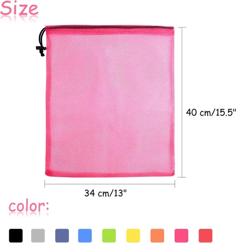 Miniatura 2 de KUUQA 15 bolsas de malla con cordón, bolsa de malla para lavandería, bolsa de malla para cosas de malla, bolsa de malla de nailon