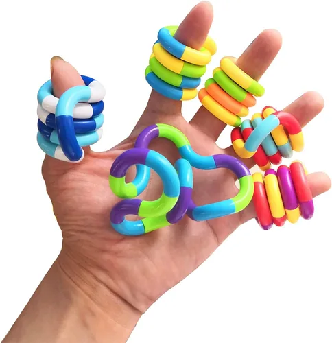 Miniatura 2 de Juguetes sensoriales fidget - 6 piezas de juguetes fidget retorcidos multicolor para adultos, niños y niñas para relajación, alivio del estrés