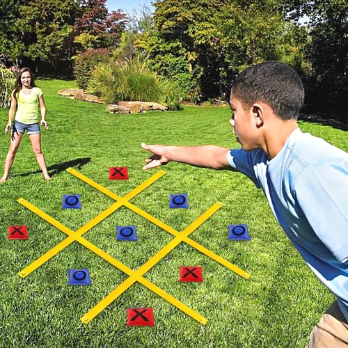 VANPET Giant Tic Tac Toe Bean Bag Toss Games for Kids Adults Family, Large Outside Lawn Yard Backyard Carnival Field Day Game, Beach Picnic Camping