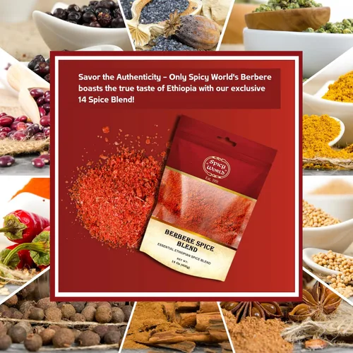 Miniatura 7 de Spicy World Berbere Spice Blend Auténtico condimento etíope mezclado a mano Mezcla rica de 14 especias para platos sabrosos (14 onzas)