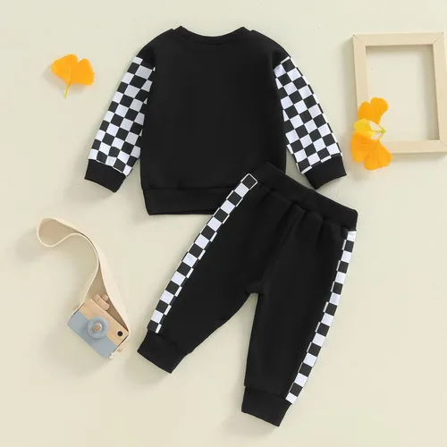 Miniatura 4 de Sudadera de rugby con letras bordadas para bebé y niño, con cintura elástica, ropa para bebés