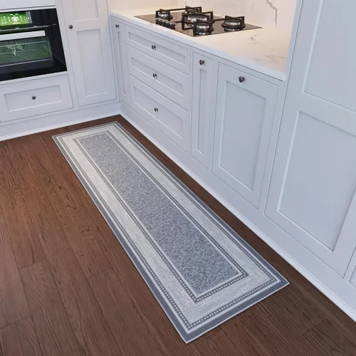 Miniatura 20 de Ottomanson Alfombra de pasillo de 1 pies 10 pulgadas x 6 pies, alfombra de cocina con parte trasera de goma antideslizante para área del fregadero