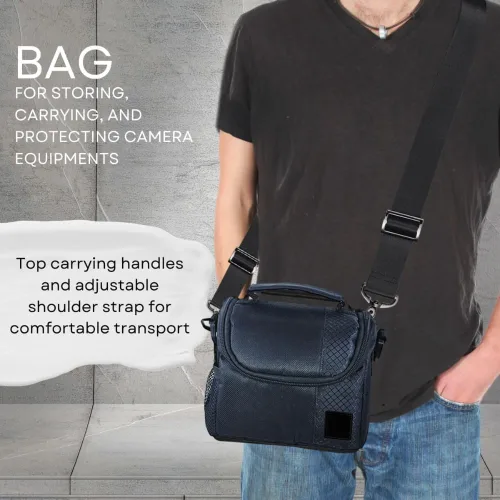 Miniatura 5 de eCostConnection Pequeña bolsa acolchada para cámara con correa para el hombro - Estuche compacto para cámara DSLR y sin espejo, funda protectora