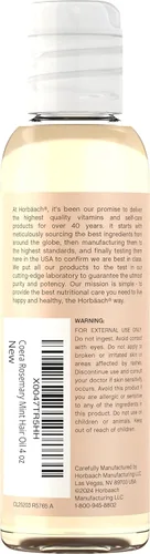 Miniatura 3 de Coera Aceite para el cabello de menta de romero 4 onzas líquidas Hidratante, hidratante y nutritivo SLS, fragancias y sin parabenos
