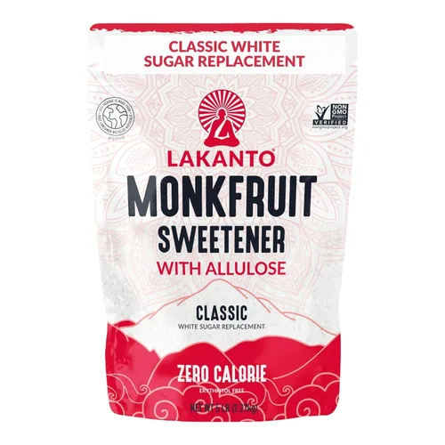 Miniatura 12 de Lakanto Edulcorante clásico de fruta de monje con alulosa, sustituto del azúcar blanco del extracto de fruta de monje para hornear, café y té, sin