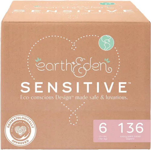 Miniatura 12 de Earth & Eden Pañales para bebé sensibles, talla 7 (80 unidades), pañales ecológicos e hipoalergénicos, sin productos químicos agresivos, cómodos