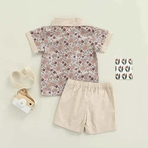 Miniatura 13 de MA&BABY Conjunto familiar de verano de 0 a 6 años a juego para hermanas, vestido de hermanas, camisa para hermano, lindo estampado floral