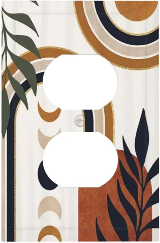 Miniatura 99 de Cubierta decorativa para interruptor de luz, diseño de pájaros y flores florales en blanco y negro, 2 bandas, cubierta decorativa para pared, placa