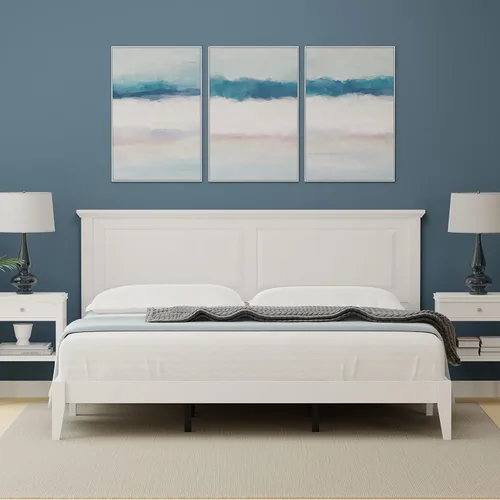 Miniatura 10 de Glenwillow Home Cama de plataforma de madera maciza estilo cabaña en tamaño matrimonial - Cereza clásica