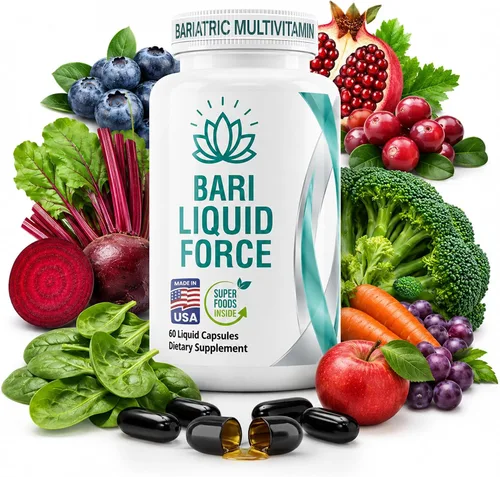 Multivitamínico bariátrico con hierro – Cápsulas blandas de rápida absorción rellenas de líquido – Cumple con ASMBS – Suplemento bariátrico todo en