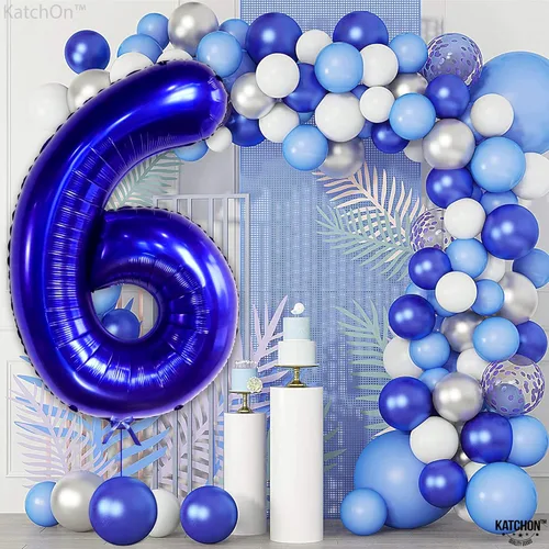 Miniatura 677 de KatchOn, Globo grande azul número 2 de 40 pulgadas Decoraciones de cumpleaños de Baby Shark para niño de 2 años Globo azul número 2 Globo
