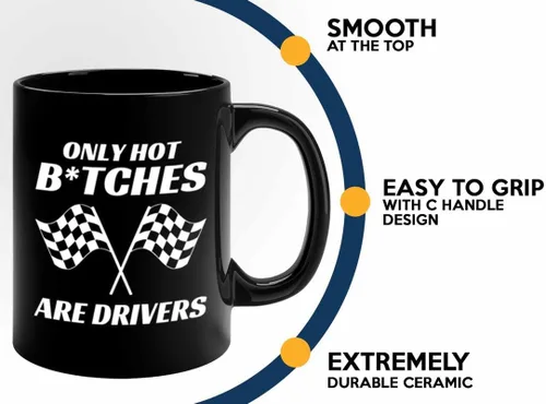 Miniatura 4 de Taza de café Racer de 11 onzas, color negro, solo conductores calientes, Fuel Speed Racer Car Guys Circuit, regalos para él, papá, hombres, novio