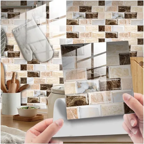 Calcomanías para azulejos de mosaico, calcomanías decorativas para azulejos de pared, despegar y pegar, lámina ignífuga para salpicaduras en muro,