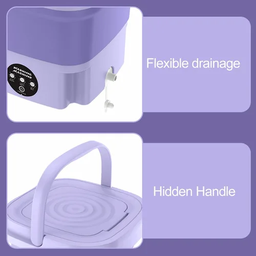 Miniatura 8 de Mini lavadora portátil para el hogar, lavadora automática plegable de 8 l con cubo de secadora rotativa, para ropa de bebé, ropa