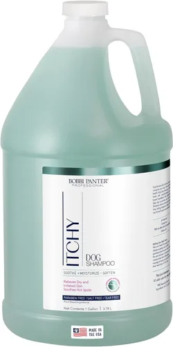 Bobbi Panter Champú para perros para aliviar la picazón de árbol de té, lavanda y linaza, fórmula natural calmante para piel irritada e irritada,