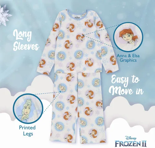 Miniatura 4 de Disney Conjunto de pijama de 5 piezas de Frozen Princesa Minnie Mouse de ajuste holgado, suave y lindo para niñas