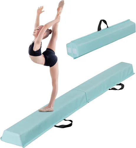 Miniatura 10 de Viga de Equilibrio Plegable de 6 y 9 Pies, Viga de Gimnasia de Suelo con Base Antideslizante para Niños y Adultos, Hogar, Gimnasio, Club, Escuela