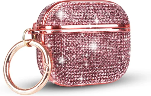 Miniatura 10 de LUVI Compatible con AirPods Pro (2019) Funda de diamantes de imitación con purpurina brillante de cristal brillante linda funda protectora a prueba