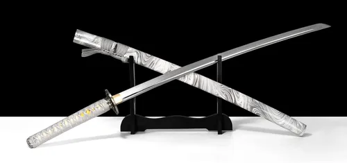 Miniatura 2 de Espada samurái real forjada a mano con acero T10 templado con arcilla, espada Katana de espiga completa afilada, 41 pulgadas