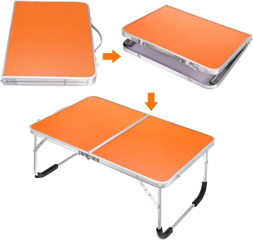 Miniatura 3 de PATIKIL Mesa plegable para laptop, escritorio de regazo portátil, mesa de picnic para cama, aperitivos, escritorios de trabajo para cama, sofá