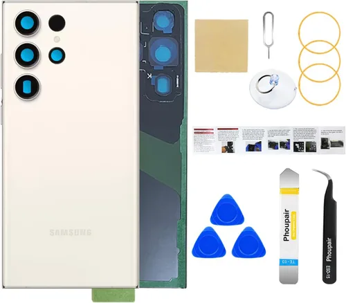 Miniatura 30 de Reemplazo de cristal trasero para Samsung Galaxy S24 con kit de herramientas de reparación profesional (Amber Yellow)