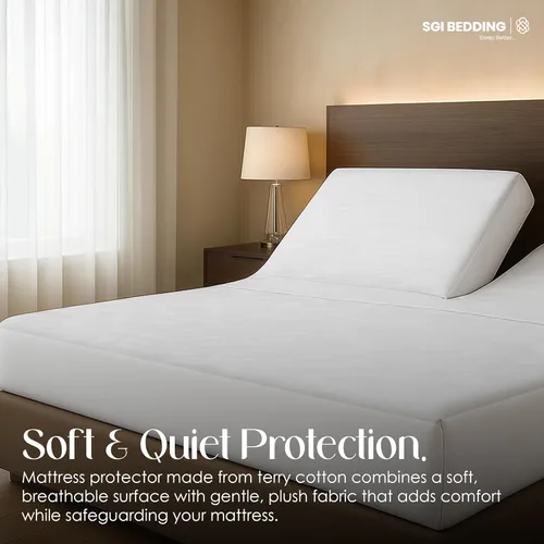 Miniatura 6 de SGI bedding Funda protectora de colchón impermeable con parte superior dividida tamaño Queen de 60 x 80 pulgadas, parte superior de 28 pulgadas