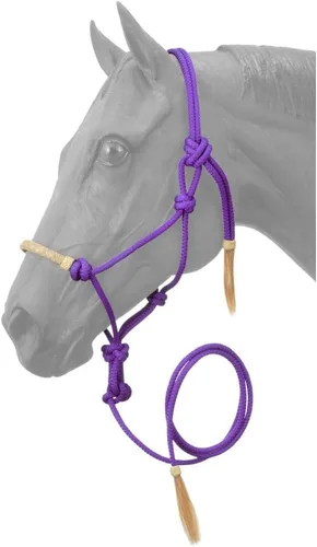 Miniatura 4 de Tough1 - Cabestro de cuerda para la nariz de cuero crudo con plomo Verde cazador